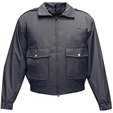 Flying Cross Waterproof Duty Jackets for Men, Firefighter, Law Enforcement Apparel, Police Officer Uniform Gear, EMS, Rain Jacket 2 Ply Taslan Nylon, with Badge Tab, Black, Large Reg