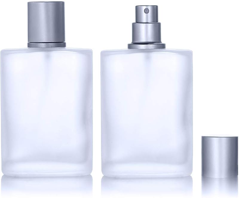 luojery Frascos de Vidro Fosco com Spray para Perfume, 50 mL, Pacote com 2 e Acessórios de Reposição