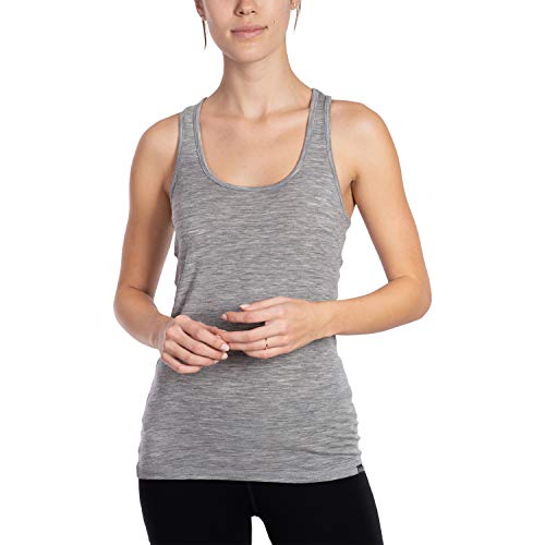 Woolly Clothing Women s Merino Wool Tank Top - Ultralight - Wicking Breathable Anti-Odor L Gry