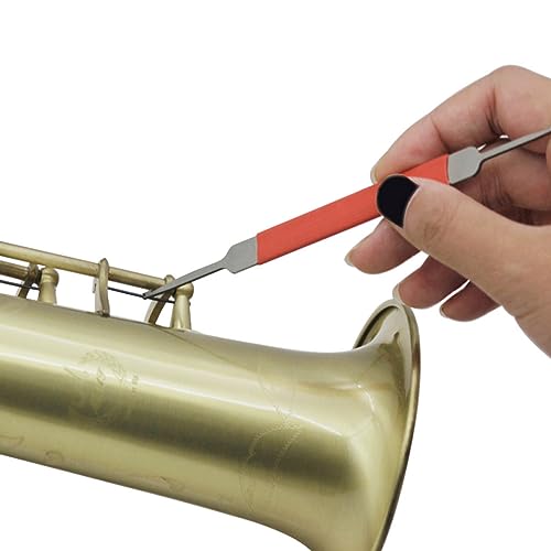 Yardwe Double-ended Musical Instrument Repair Tool for Saxophone Clarinet Oboe Bassoon Reddish Brown Portable Spring Hook Accessories