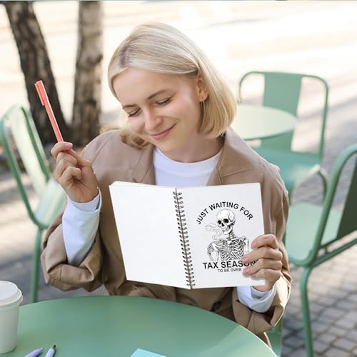Sixrip Just Waiting for Tax Season to Be Over 160 Pages Lined Spiral Notebook, Tax Season Notebook for Accountants, Funny Accounting Gifts for CPA Coworker, Christmas Retirement Gifts for Accountant