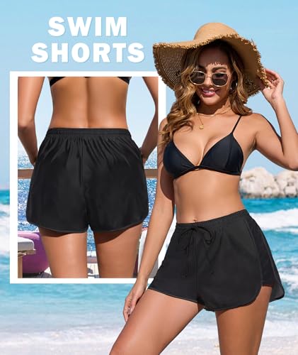 Urchics Womens Swim Shorts High Waisted Board Shorts UPF50+ Liner Quick Dry Beach Swimming Short with Pockets2
