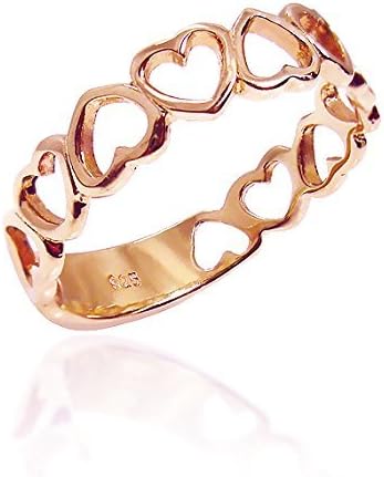 14k Rose Gold Infinity Heart Ring Open Heart Shape Promise Band Love Jewelry