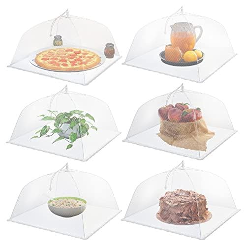 Simply Genius Large and Tall 17×17 Pop Up Mesh Food Covers – Umbrella Screen Tents for Outdoors, Parties, Picnics, BBQs – Reusable and Collapsible Food Tents (6 Pack)