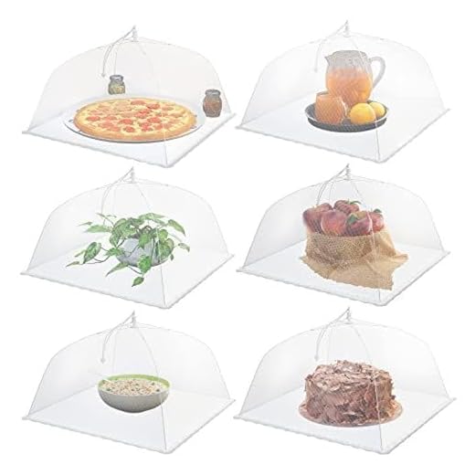 Simply Genius (6 pack) Large and Tall 17x17 Pop-Up Mesh Food Covers Tent Umbrella for Outdoors, Screen Tents, Parties Picnics, BBQs, Reusable and Collapsible Food Tents