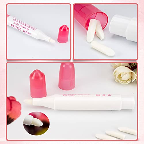 2 Pcs Nail Polish Corrector Remover Penwith 6 Replacement Pen Tips,Remover Mistakes Cleaner ,Nail Edge Cleaning Pen With Cotton Tip For Nail Diy Design Or Salon #TOP3