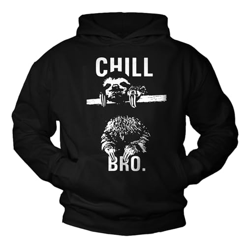 MAKAYA Bluza Z Kapturem Męska Bluza Chill Bro Z Kapturem Dla Dzieci/Chłopców/Kobiet/Dziewcząt Czarny S