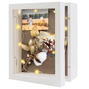 Brmeday Weißer 3D Objektrahmen mit LED Lichterkette