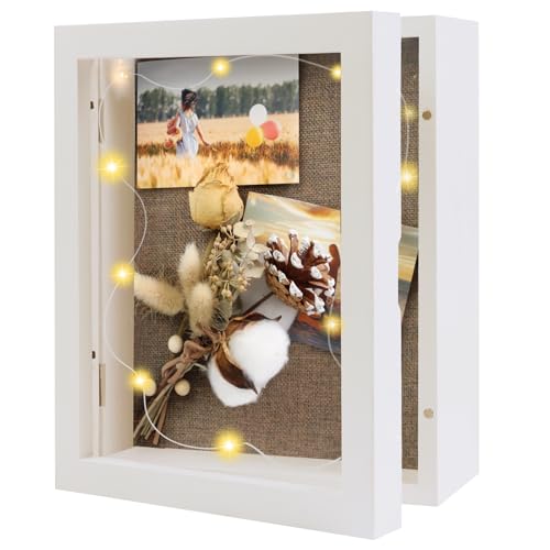 Brmeday Weißer 3D Objektrahmen mit LED Lichterkette