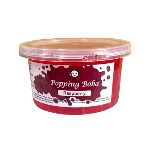 Raspberry Popping Boba Pearls Bursting Boba Pearls for Bubble Tea, Popping Juice Boba Balls, Bomb Boba Pearl Balls - 490g(17.25oz)