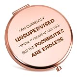 Xiecolty Gag Gifts Funny Gifts for Women Compact Mirror Office Gift Sarcastic Gift Novelty Birthday for Friends Coworkers Boss Employee Adults Funny Work Present Folding Makeup Mirror