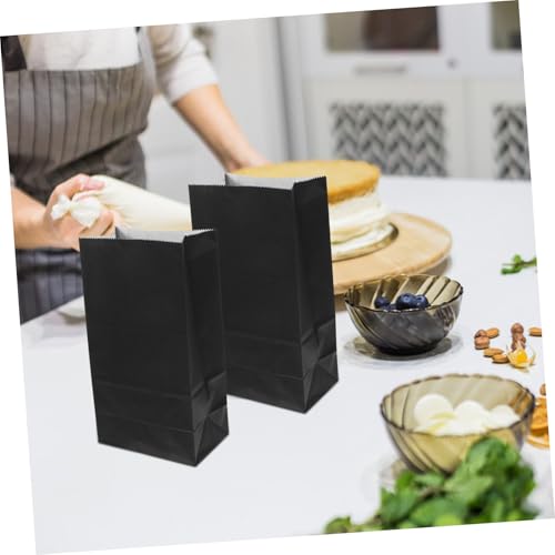 OFFIGAM 20個 な底付きデリケート紙袋 ラッピング 小物収納 パーティーやショッピングに適した多用途ブラックバッグ