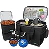 PetAmi Travel Bag Organizer Dog Cat Diaper Bag with Food Container Bowls Accessories for Weekend Camping