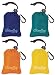 ChicoBag Original Reusable Grocery Bag with Attached Pouch and Carabiner Clip, Variety 4 Pack - Mazarine, Aqua, Orange Peel and Yellow