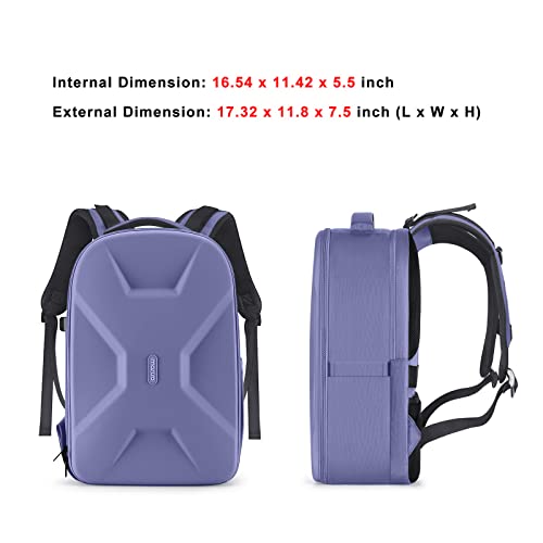 Mosiso Camera Backpack, Dslr/Slr/Mirrorless Photography Camera Bag 15-16 Inch Waterproof Hardshell Case With Tripod Holder&Laptop Compartment Compatible With Canon/Nikon/Sony, Lavender Gray #TOP7