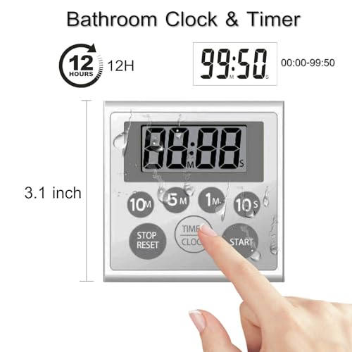Nuoswek CK20240415 Digital Timer Waterproof Shower Timer Shower Clock Bathroom Kitchen Timer thumb #1