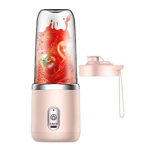 Licuadora personal, licuadora personal portátil de viaje, licuadora de jugo y batidos, vaso exprimidor de viaje de mano con 6 cuchillas, licuadora personal inalámbrica para batidos y batidos