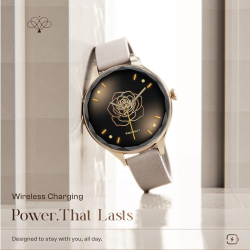 Image of Fire-Boltt Phoenix Aura Women Smart Watch with 1.26 inch Diamond-Cut HD Display, Rotating Crown, Wireless Charging, Bluetooth Calling, Voice Assistant, 120+ Sports Modes - Latte Brown