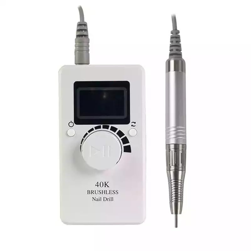 Lima Electrica Uñas, Máquina Eléctrica De Manicura Y Pedicura Con Pantalla 2LCD, 80W, 40000rpm, Motor Sin Escobillas Inalámbrico, Equipo Taladro For
