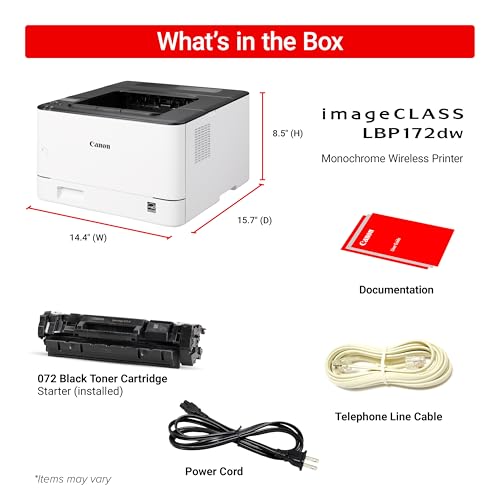 Canon imageCLASS LBP172dw – Monochrome Duplex, Wireless Laser Printer, Single Function, Home Office, Mobile Ready, 1 Year Limited Warranty, 35 PPM, White - image 5