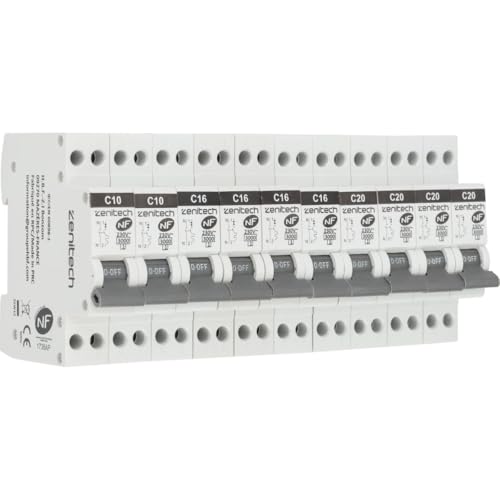 Pack de 10 disjoncteurs 2x10A + 4x16A + 4x20A - Zenitech
