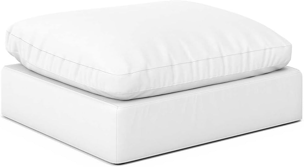 White Cloud Couch Modular Sectional Sofa, Oversized Convertible Deep Seat Sofa, Comfy Cloud Couches for Living Room, Down Filled Cushions & Pillows, Removable & Washable Covers, Spill-Proof Fabric