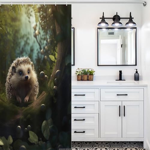 Rideau de douche hérisson imperméable et séchage rapide pour baignoire - 5