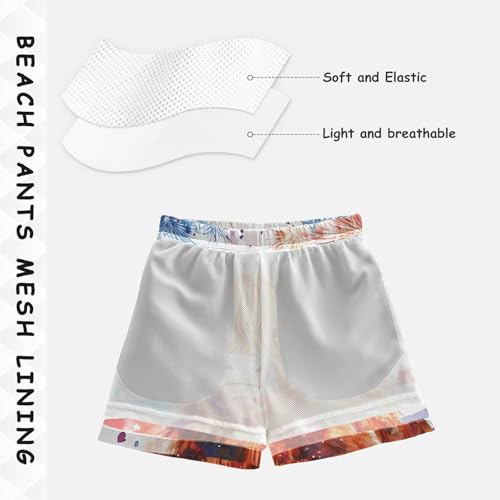 Boys Swim Trunks Highland Cow Cattle American Flag Toddler Swim Shorts Beach Board Shorts Swimsuit4