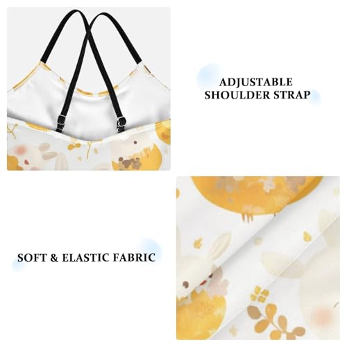 KLL Cute Bunny Rabbit Duckling Spring Bloomy Happy Easter Toddler Girl 1 Piece Swim Suit Summer Swimming Suits with3