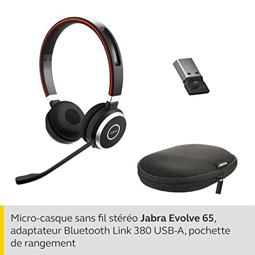 Jabra Evolve 65 Stereo Casque supra-auriculaire sans fil – Casque certifié Microsoft avec batterie longue durée… - Les Beatles, Paul McCartney, John Lennon, RIngo Starr, George Harrison Jabra Evolve 65 Stereo Casque supra-auriculaire sans fil - Casque certifié Microsoft avec batterie longue durée… – Image 3