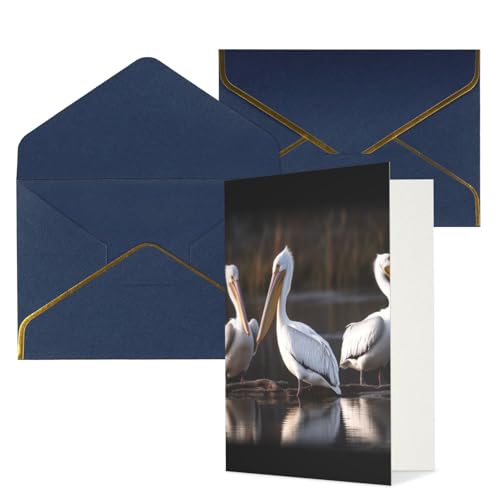 STVYUKL O[eBOJ[h t Thinking of You Card Three Pelicans Happy Birthday  ҏ 󔒂̃J[h @ 4x6