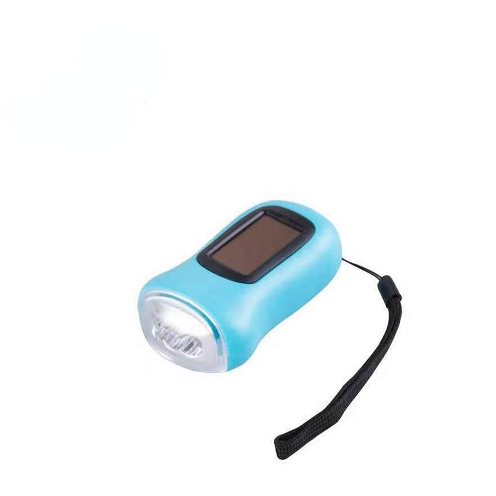anso LED Torch Hand Crank Dynamo Solar Powered Flashlight Lamp Emergency Light Survival