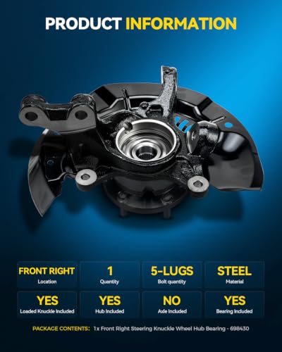 Image of PHILTOP 1 x Front Right Knuckle Wheel Hub Bearing for Toyota Sienna,