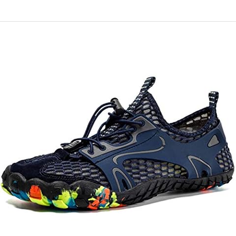 CGBF-Lightweight Climbing Shoes Minimalist Unisex Water Shoes Non-Slip Breathable Barefoot Trail Running Shoes for Beach Swim Snorkeling Exercise Yoga,Blue,7.5 UK Cover