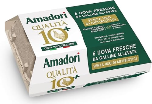 Amadori Uova fresche x 6 - Qualità 10+ Minimo 330 g
