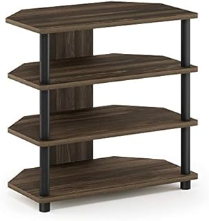 Furinno 4-Tier Petite TV Stand, Wood, Columbia Walnut/Black