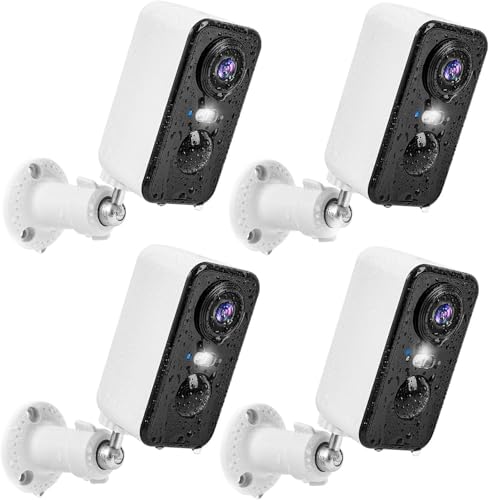Wireless Cameras for Home Security Outdoor, 2K Color Night Vision Battery Powered WiFi Security Camera Spotlight/Siren Motion Detection 2-Way Talk Waterproof Cloud Storage Outdoor Camera Wireless 4PCS