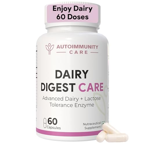 Image of Autoimmunity Care Dairy Digest Care | Digestive Enzyme Capsules for Lactose Intolerance | Lactase Enzyme Tablets to Digest Milk, Dairy Proteins & Fats | Reduces Gas, Bloating & Discomfort | 60 Caps (60 doses)