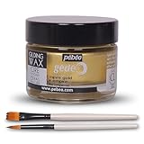 ADD A TOUCH OF LUSTER AND SHINE: Pebeo gilding wax imparts a soft yet brilliant finish, perfect for creating professional gilding accents and effects effortlessly. This bundled product contains 3 items: Pebeo guilding wax Empire Gold and a pair of Mo...