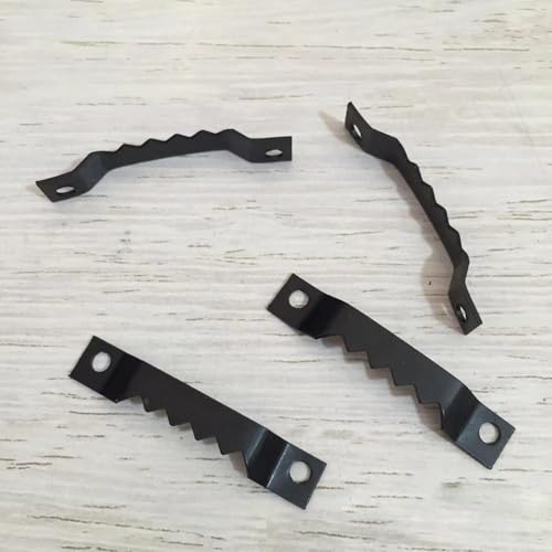 Sägezahn Bildaufhänger, Bilderrahmen Aufhänger, Aufhänger Für Bilder, 20 Stück mit Schrauben Zackenaufhänger, Schwarz