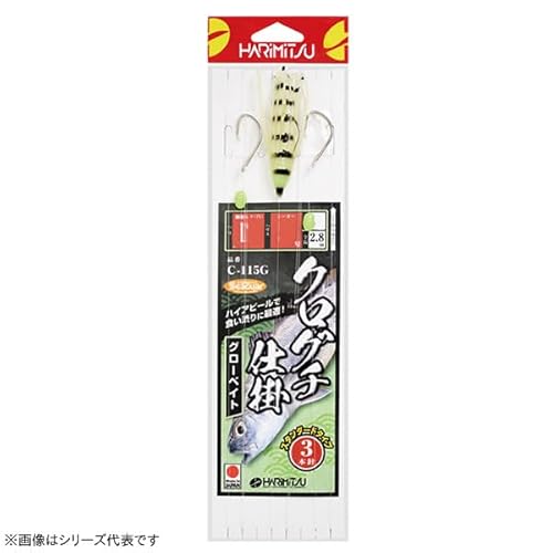HARIMITSU(ハリミツ) C-115G クログチ仕掛3本 グローベイト 17-5 HARIMITSU(ハリミツ) C-115G クログチ仕掛3本 グローベイト 17-5