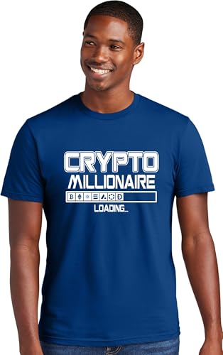 XX-Large Royal Mens Crypto Millionaire Loading Bitcoin Ethereum Funny Deluxe Soft T-Shirt
