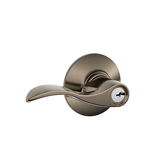 Schlage F51ACC620 Accent Keyed Entry Lever, Antique Pewter