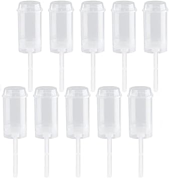 esowemsn 10pcs Push-up Cake Pop Shooter Plastic Round Shape Clear Push-Up Cake Pop Shooter with Lids Base and Stick for Dessert, Confetti Push Pop Shooters for Wedding