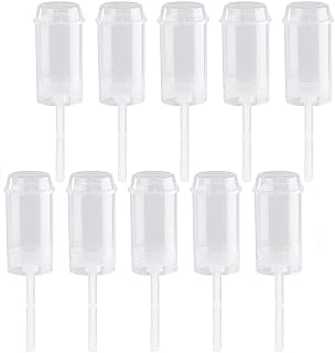 esowemsn 10pcs Push-up Cake Pop Shooter Plastic Round Shape Clear Push-Up Cake Pop Shooter with Lids Base and Stick for Dessert, Confetti Push Pop Shooters for Wedding