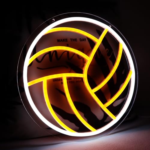 Image of Balanar Volleyball Neon Sign, Sport Neon Sign ,LED Neon Light for Wall Decor, Room Bedroom Shop Decor Man Cave Decor Club Kids Holiday Gifts