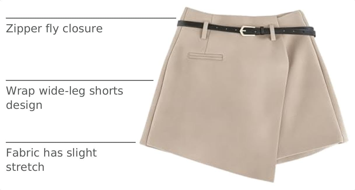 Floerns Women's High Waist Asymmetrical Wrap Skort A Line Casual Mini Skirt