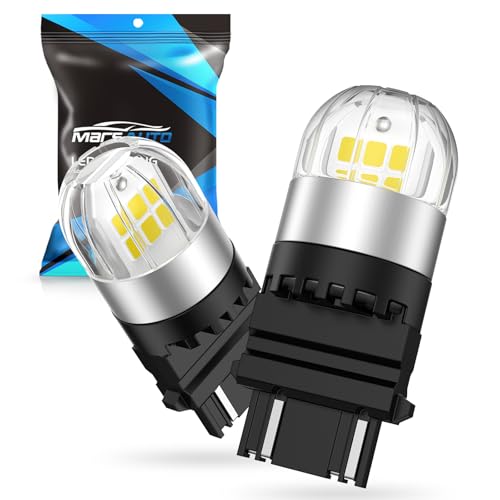 Marsauto 3157 LED Bulbs, 6000K White 300% Brighter 3156 3056 3057 4157 3047 4057 3457 LED Light Bulb for Car LED Brake Lights, Tail Lights, Turn Signal Lights, Backup Reverse Lights, Pack of 2