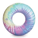 FUNBOY Giant Inflatable Tie Dye Tube Float, Donut Style Pool Float, Luxury Raft for Summer Pool Parties and Entertainment