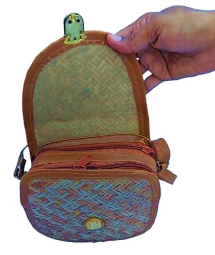 Image of han bag bamboo (LOCK) Bamboo Bags for Women - Handmade Wicker Woven Purse Handbag